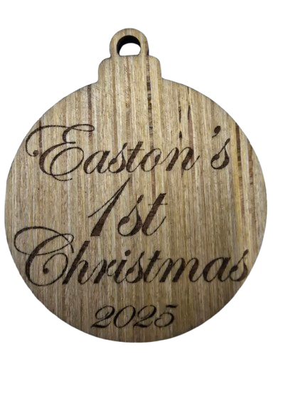 Personalized Laser Engraved 1st Christmas Ornaments