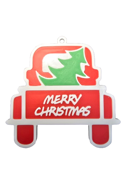 MERRY CHRISTMAS TRUCK ORNAMENT