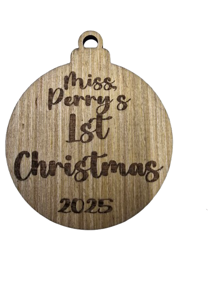 Personalized Laser Engraved 1st Christmas Ornaments
