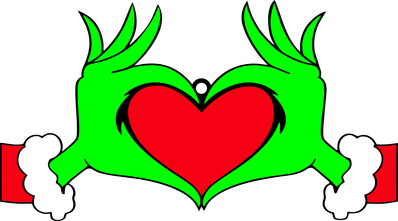 Grinch Hands With Heart Ornament