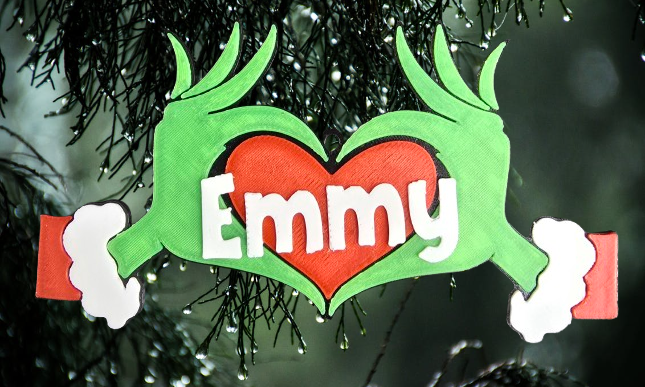 Grinch Hands With Heart Ornament