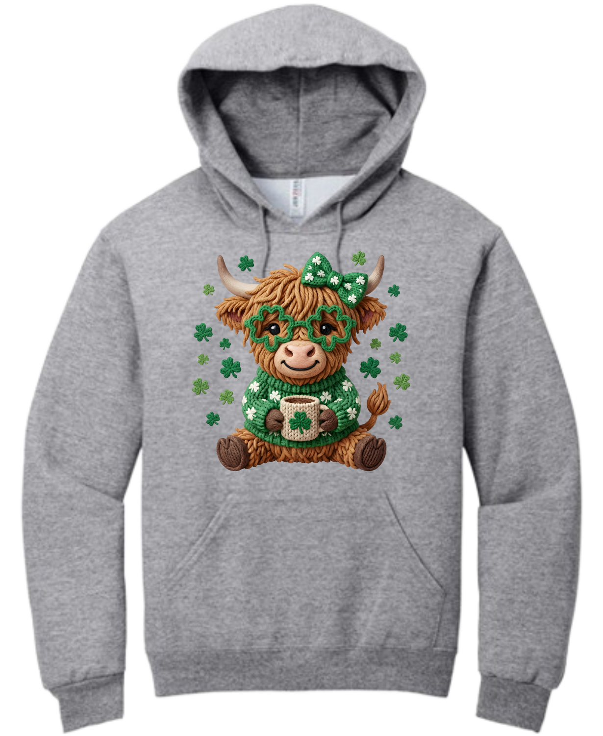 St. Patrick Highland Cow Coffee Faux Yarn