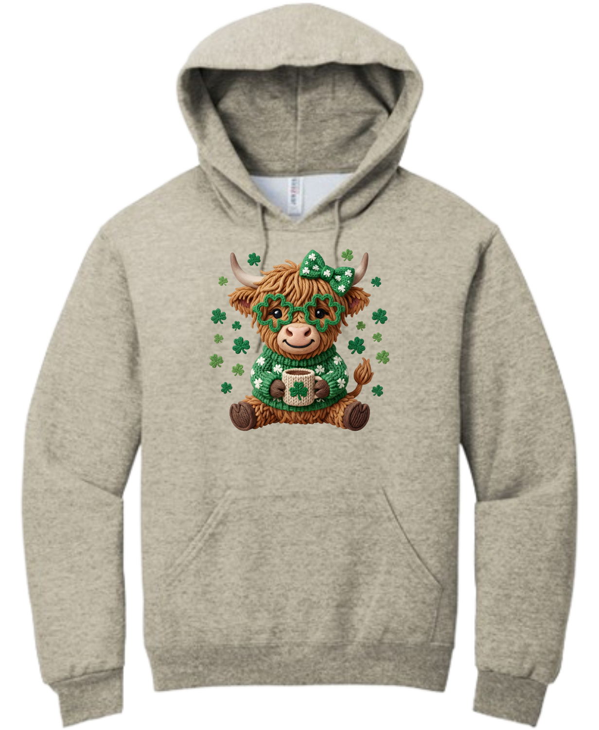 St. Patrick Highland Cow Coffee Faux Yarn