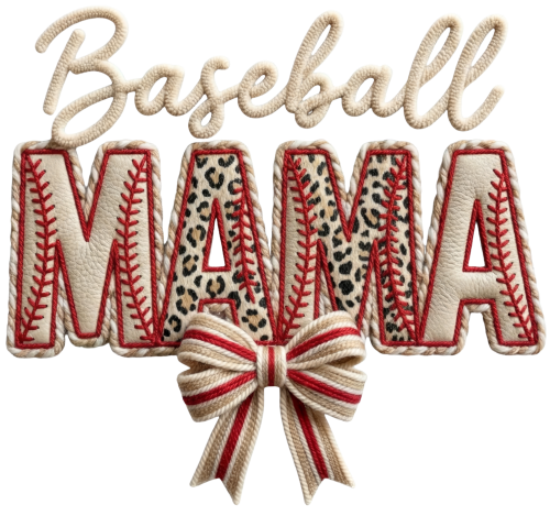 Baseball MAMA Faux Patch Embroidered (Massie)