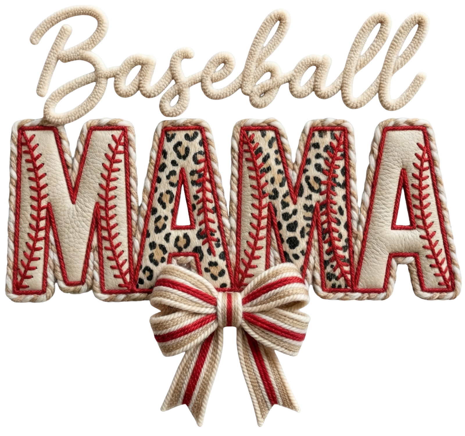 Baseball MAMA Faux Patch Embroidered (Hurricane)